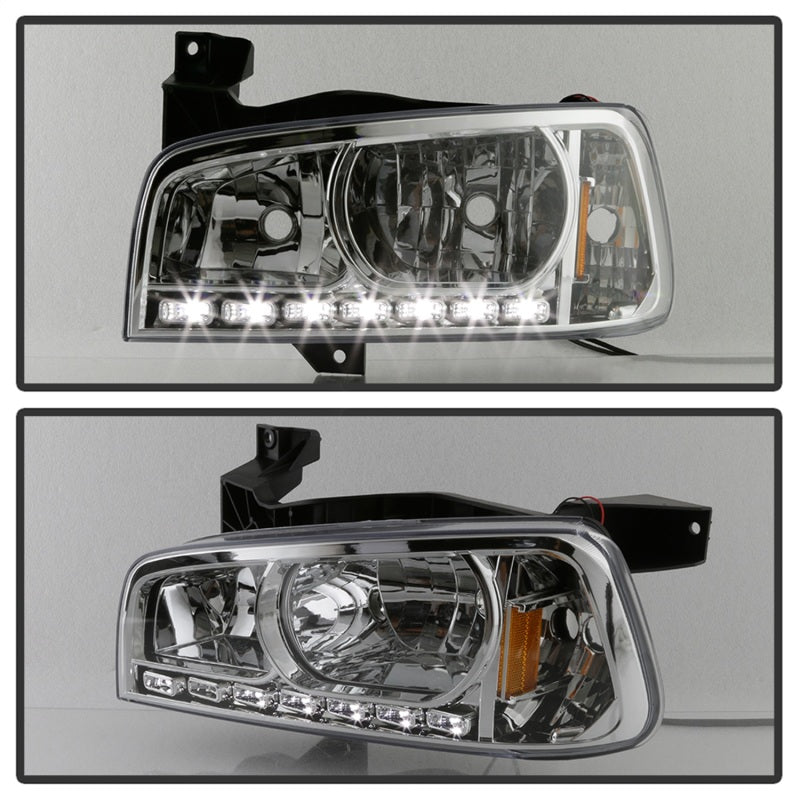 SPYDER Xtune Dodge Charger 06-10 1Pc LED Crystal Headlights Chrome HD-ON-DCH05-1PC-LED-C 5017628