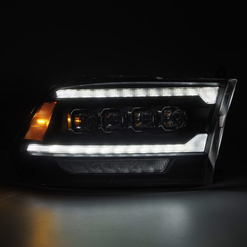 AlphaRex 09-18 Dodge Ram 2500 NOVA LED Proj Headlights Plank Style Design Black w/ Activation Light 880555 *Discontinued