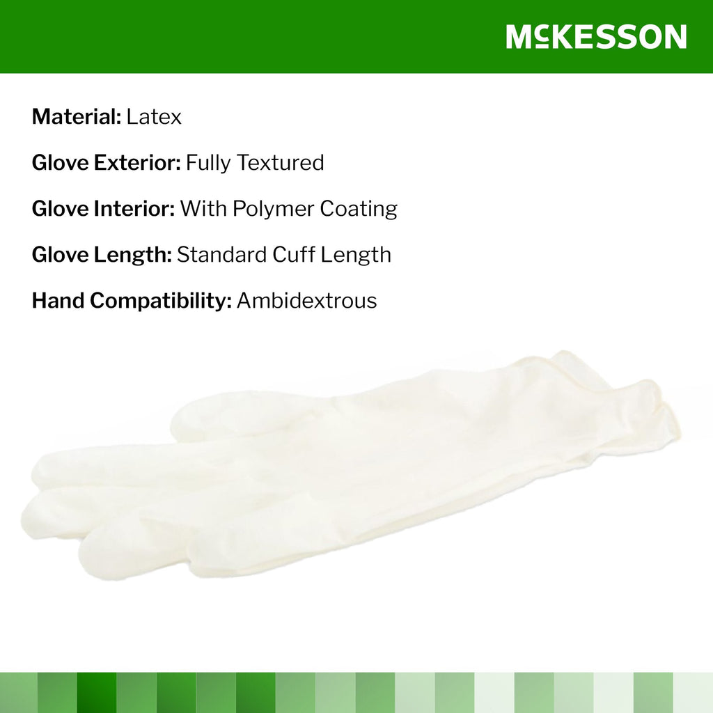 McKesson Confiderm® Latex Exam Glove, Extra Small, Ivory 14-1380
