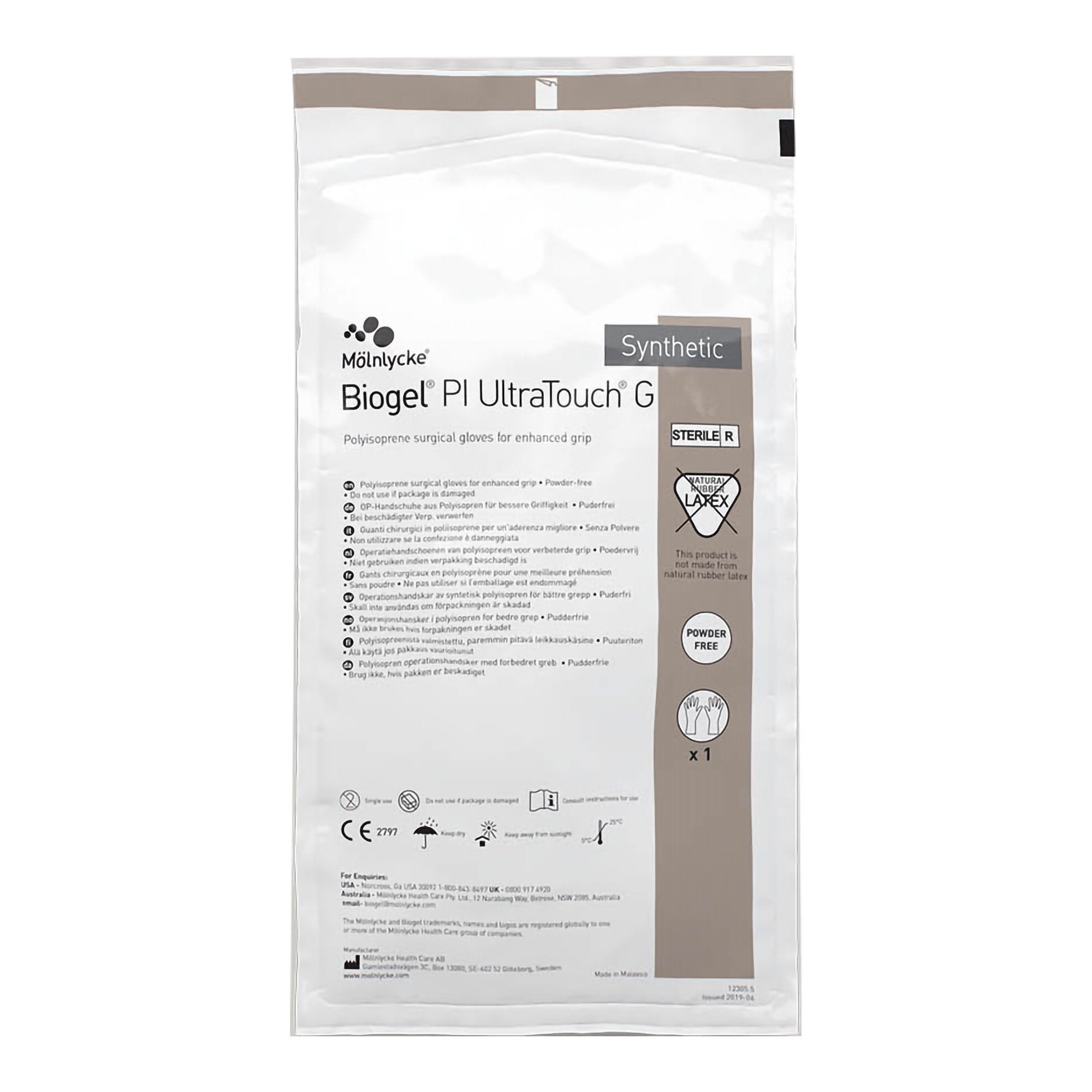 Biogel® PI UltraTouch™ G Polyisoprene Surgical Glove, Size 7.5, Straw 42175