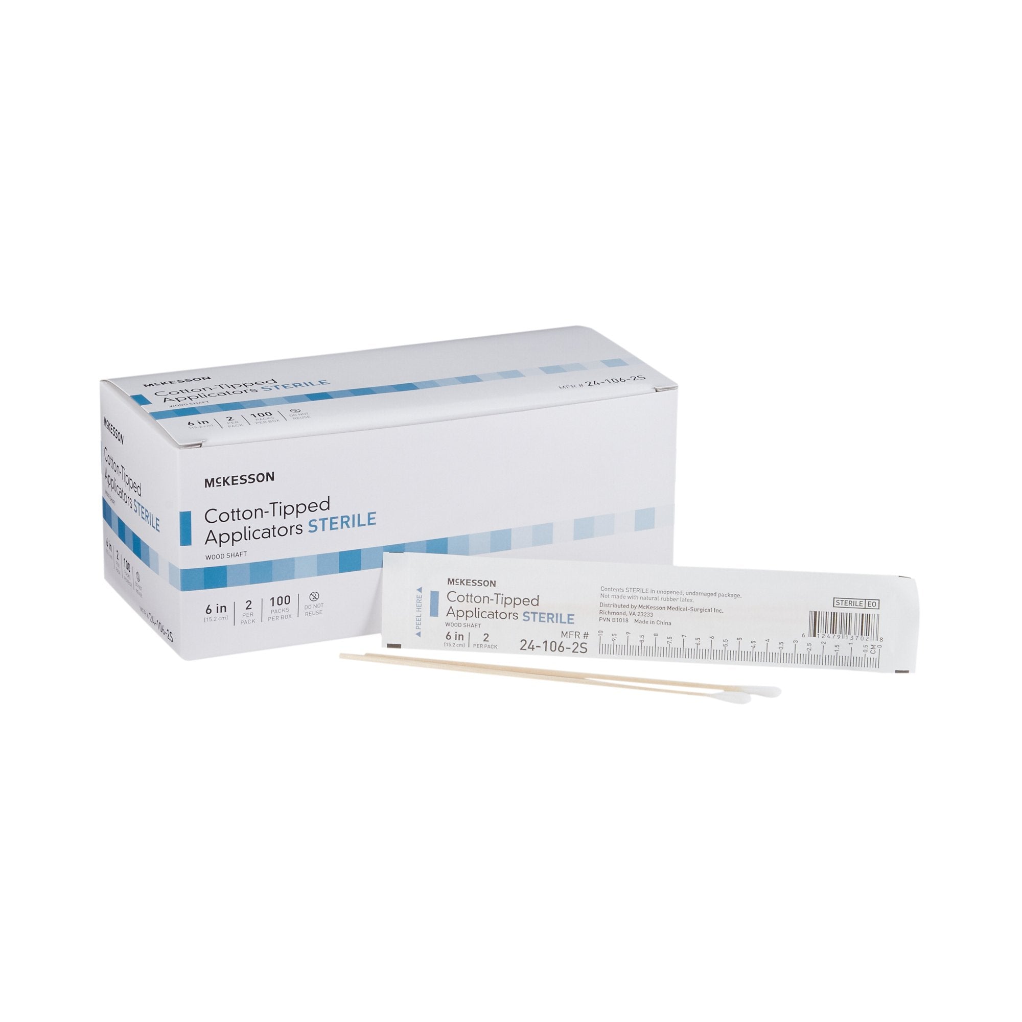 McKesson Cotton Tip Wood Shaft Swabsticks, 6-Inch Length 24-106-2S