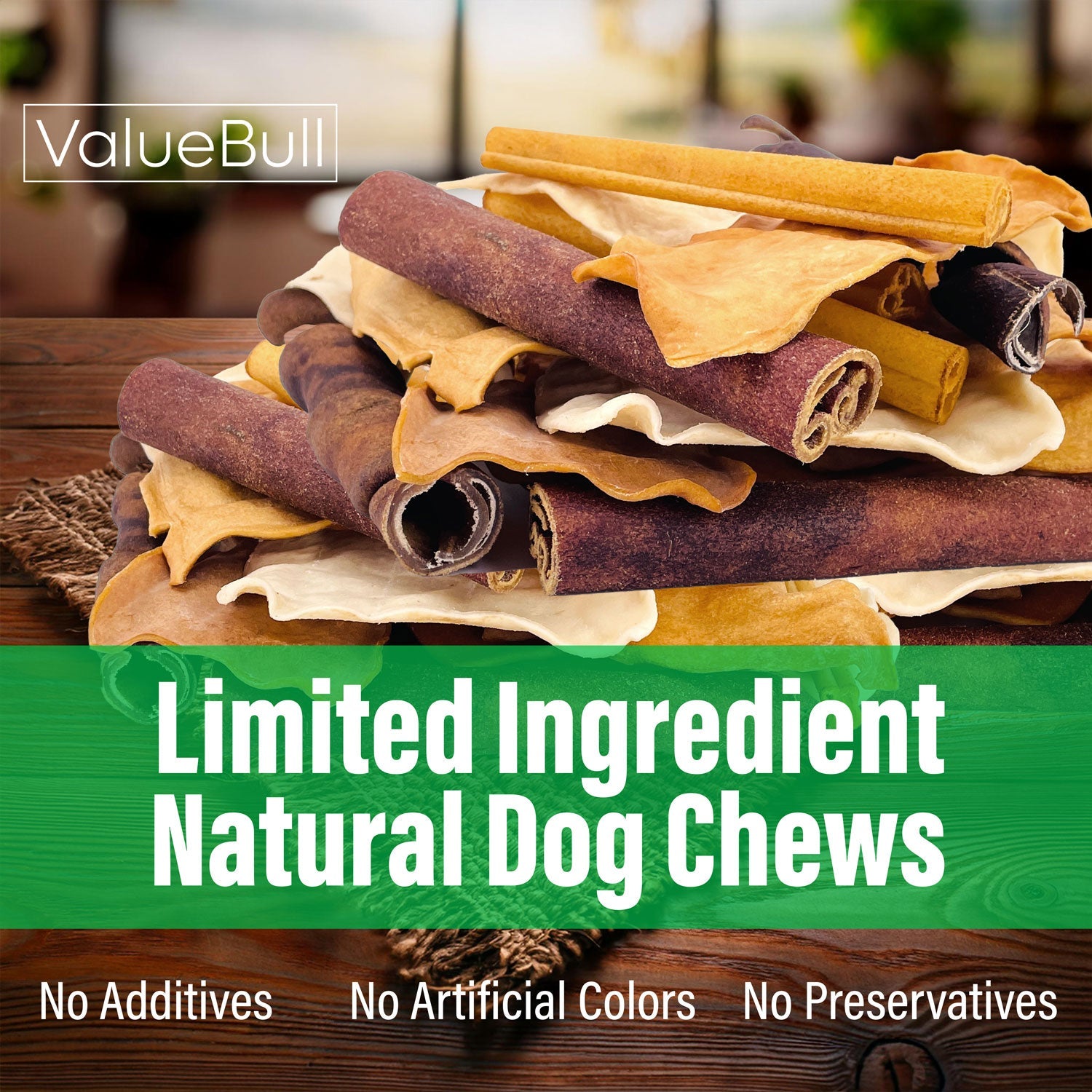 ValueBull USA Collagen Dog Chews, Fun Shapes Variety Mix, Natural Long-Lasting Dog Treats, 1 Pound