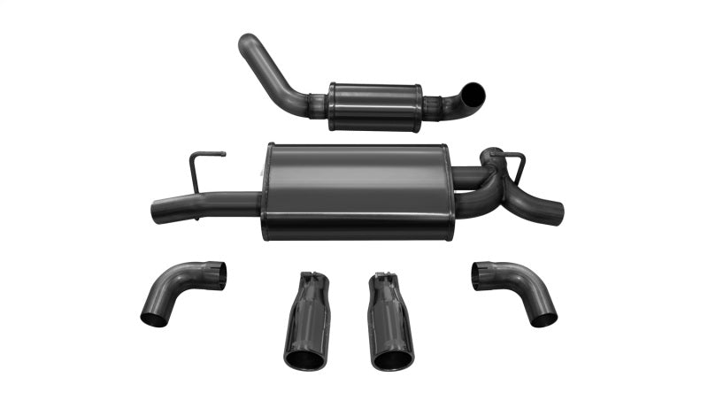 Corsa Performance 18+ Jeep Wrangler JL 2.5in Dual Rear Exit Black Tips Touring Axle