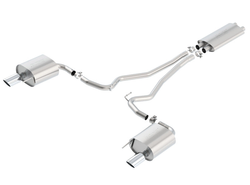 Borla Touring Cat Back 15-17 Ford Mustang 3.7L V6 MT/AT 2.25in Pipe 4in Single Round Rolled Tips 140586