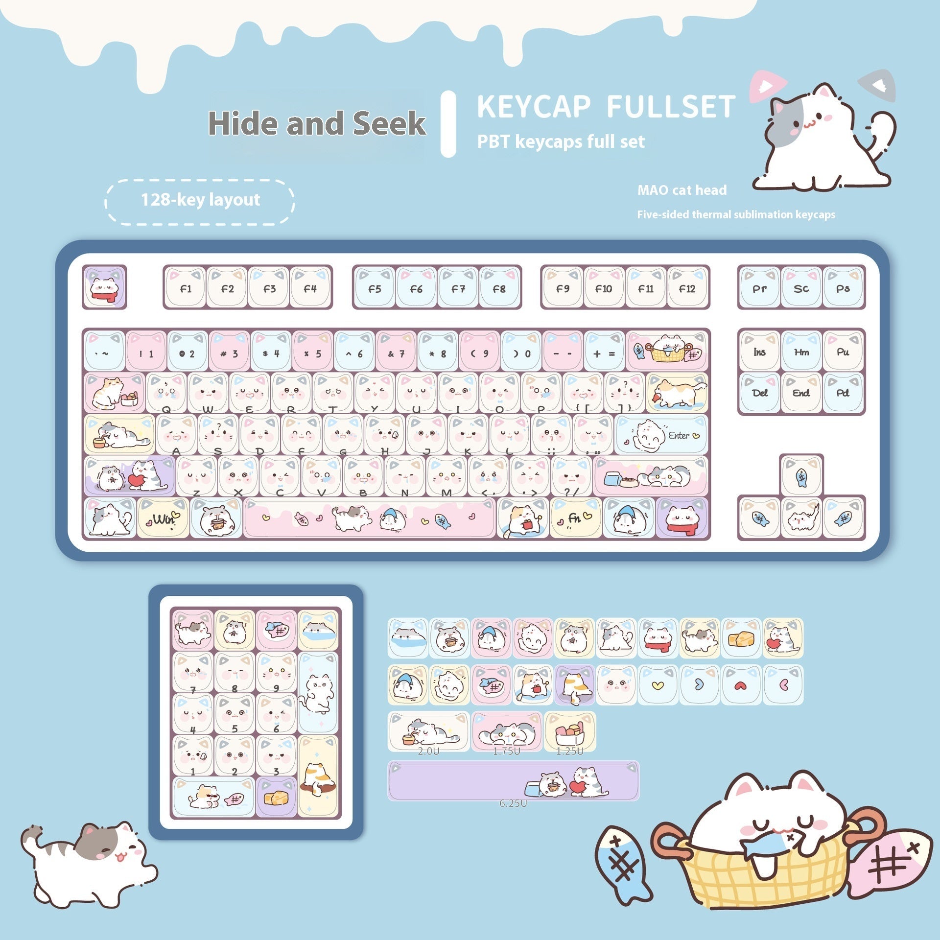 Personalized Theme Five-sided Sublimation PBT Customized Mechanical Keyboard Keycaps
