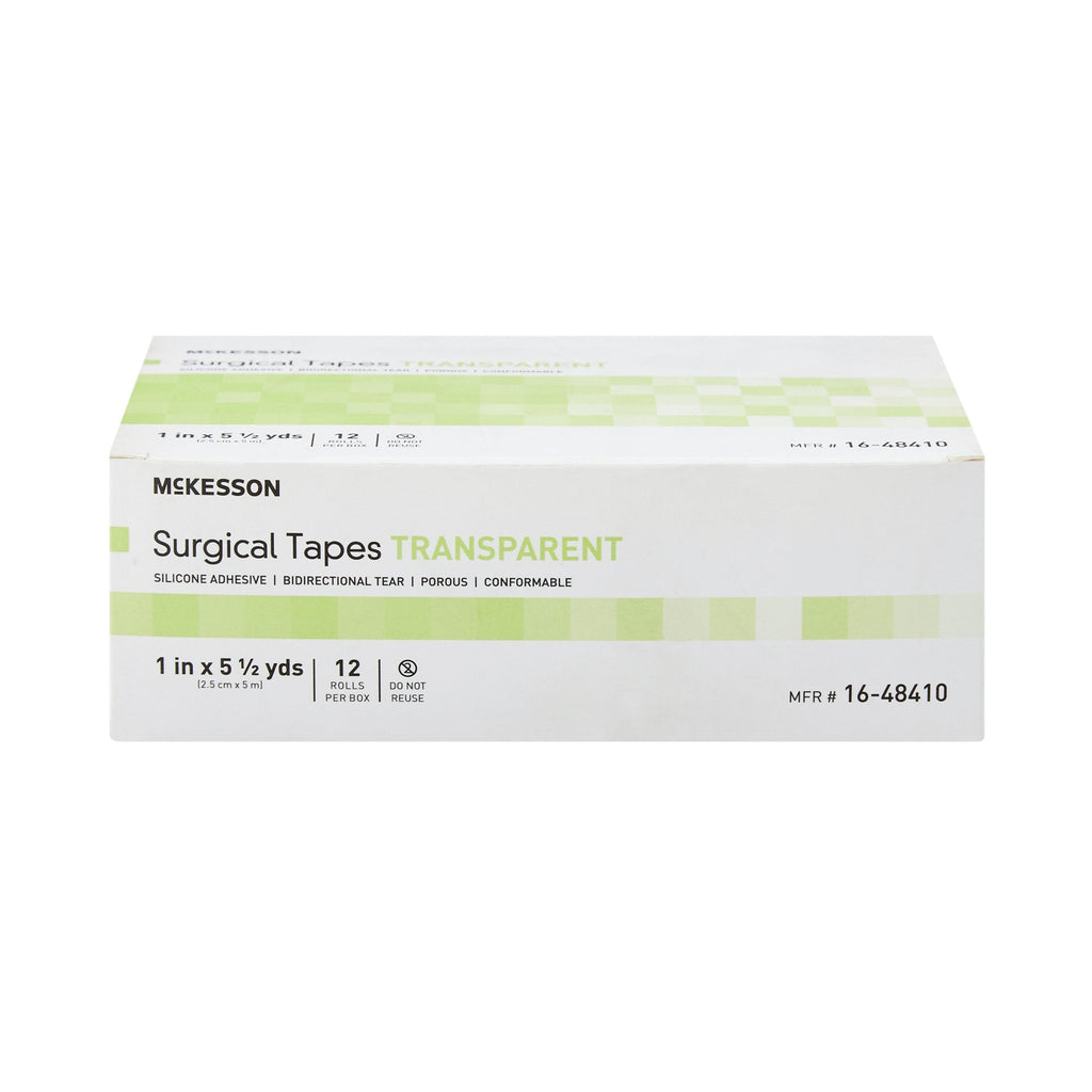 McKesson Silicone Medical Tape, 1 Inch x 5-1/2 Yard, Transparent 16-48410