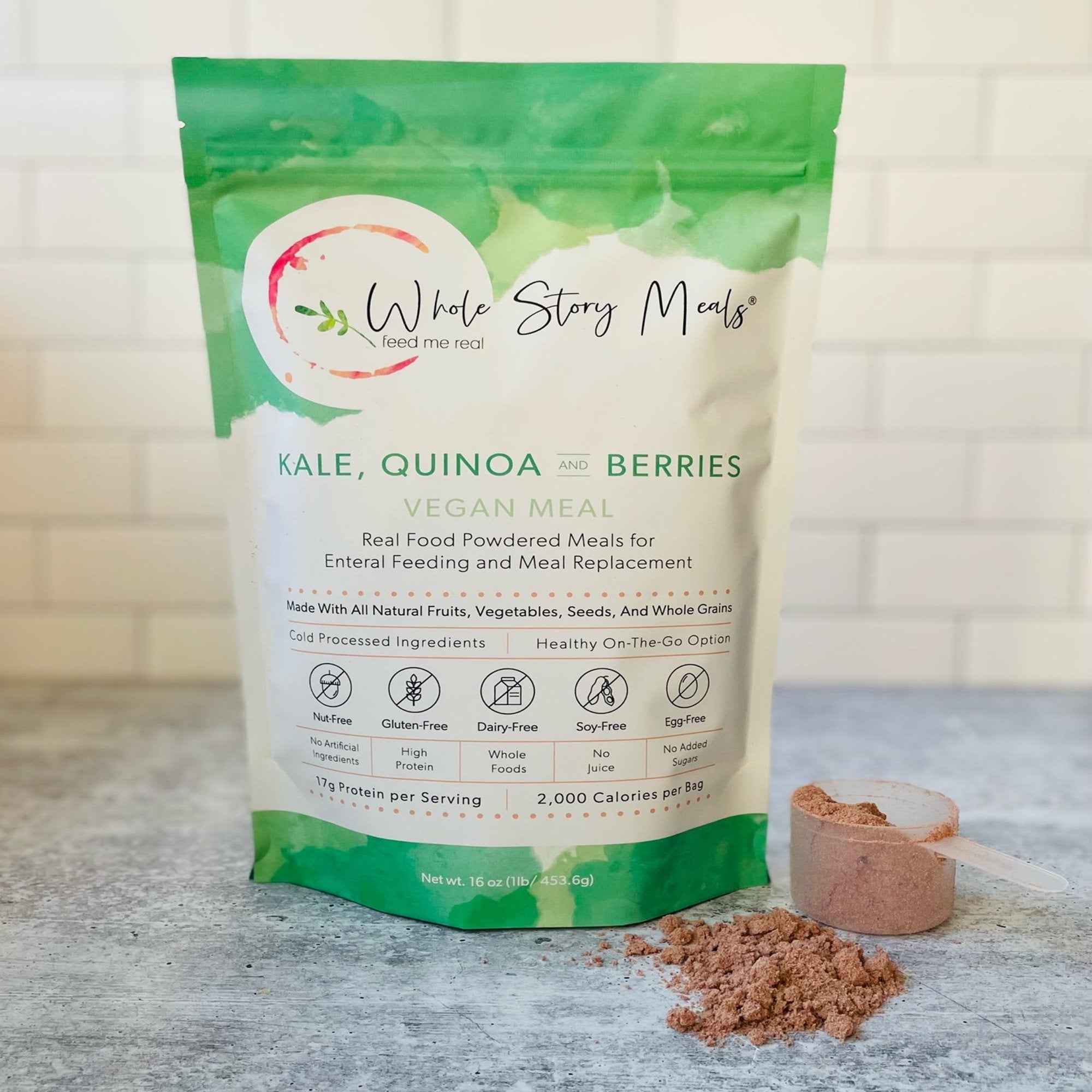 Oral Supplement Whole Story Meals Kale Quinoa Berry Flavor Powder 16 oz. Pouch 7123