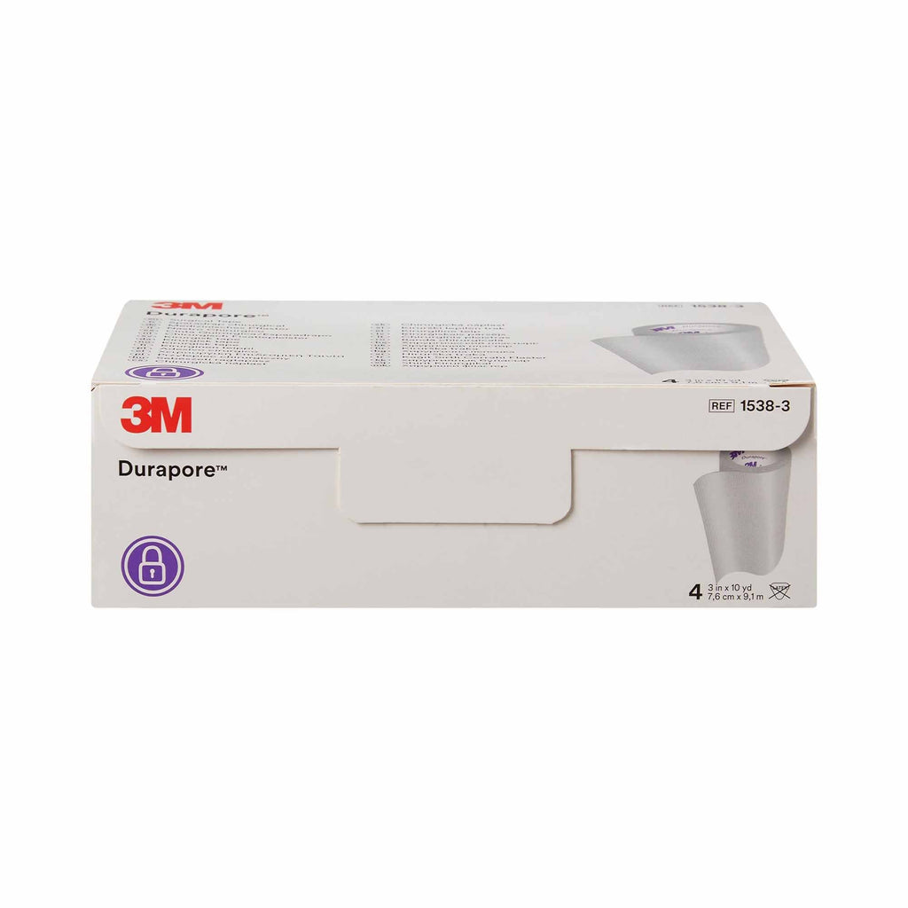 3M™ Durapore™ Silk-Like Cloth Medical Tape, 3 Inch x 10 Yard, White 1538-3