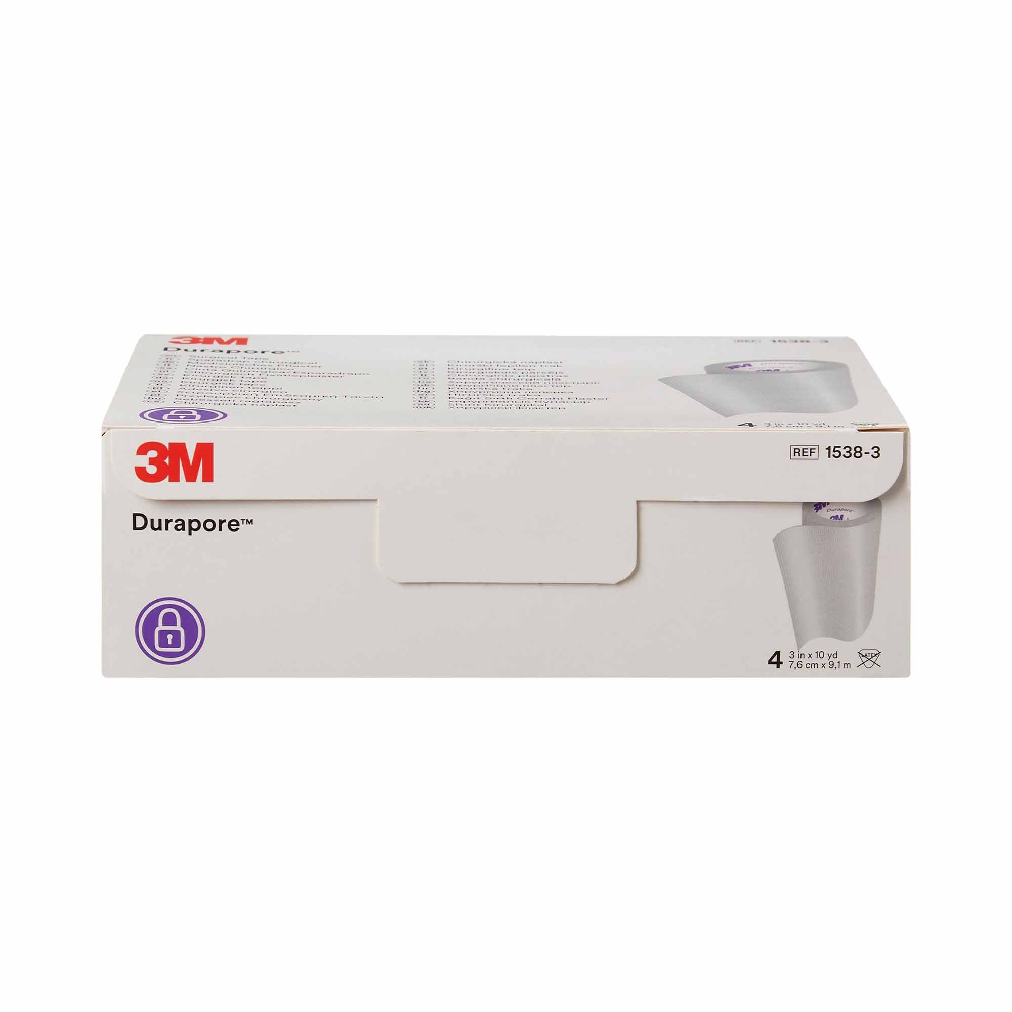 3M™ Durapore™ Silk-Like Cloth Medical Tape, 3 Inch x 10 Yard, White 1538-3