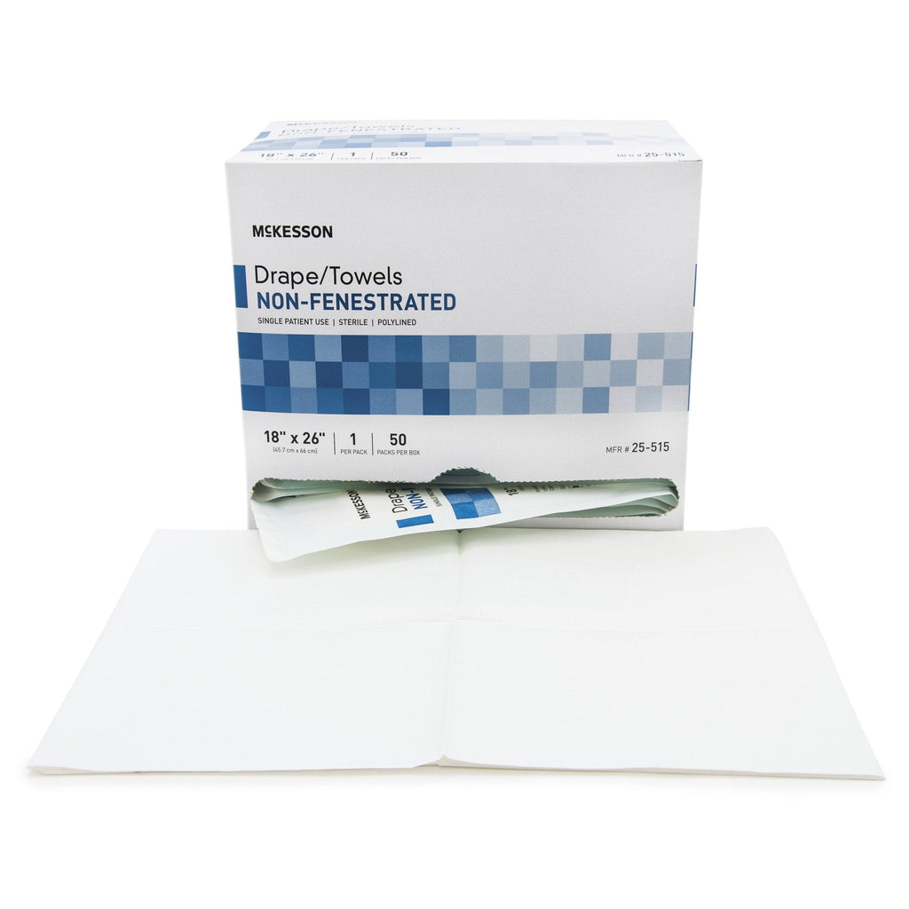 McKesson Sterile Poly Lined Towel Drape, 18 x 26 Inch 25-515