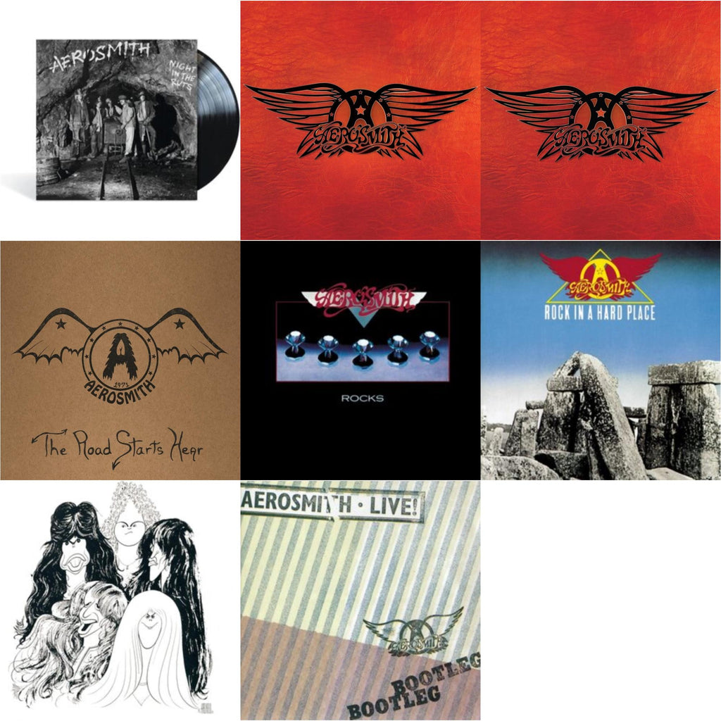 Aerosmith - Night In The Ruts & Greatest Hits (4LP) & Greatest Hits & 1971: The Road Starts Here & Rocks & Rock In A Hard Place & Draw The Line & Live! Bootleg (2LP)