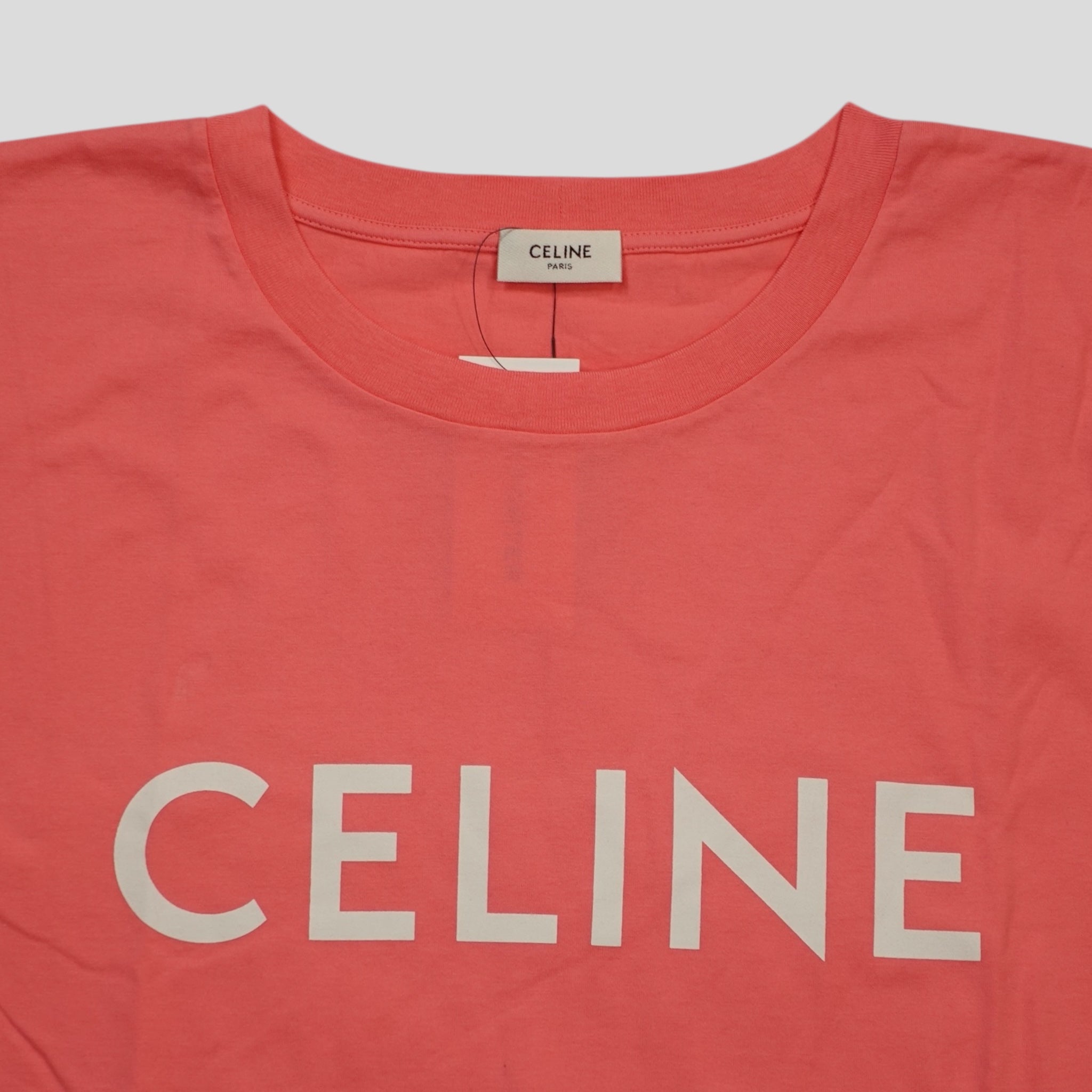 Celine Homme Logo Tee in Pink