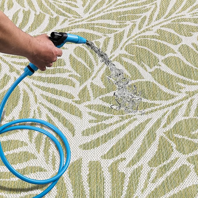 Keen Home Design Terrace Outdoor Area Rug - 5x8 Washable Indoor/Outdoor Rug for Patio, Kitchen, Balcony, Beach, Garden, Deck and Porch, Size: 5'3"x7'7"
