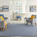 Nourison Home Positano Indoor/Outdoor Navy Blue 6' x Round Area Rug, Easy Cleaning, Non Shedding, Bed Room, Living Room, Dining Room, Backyard, Deck, Patio (6 Round)