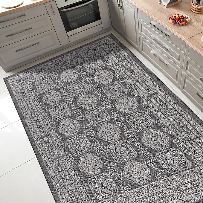 Keen Home Design Terrace Outdoor Area Rug - 8x10 Washable Indoor/Outdoor Rug for Patio, Kitchen, Balcony, Beach, Garden, Deck and Porch, Size: 7'7"x10'