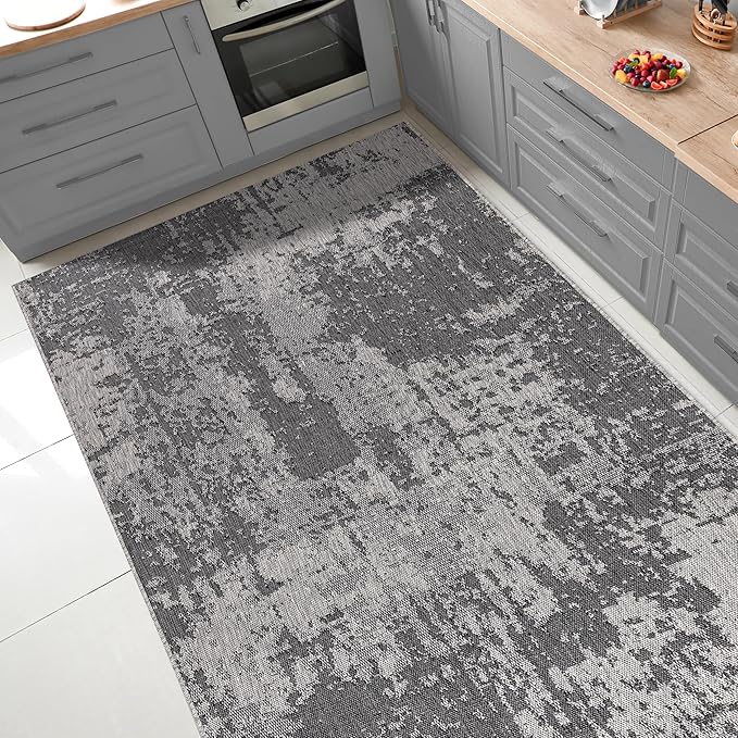 Keen Home Design Terrace Outdoor Area Rug - 4x6 Washable Indoor/Outdoor Rug for Patio, Kitchen, Balcony, Beach, Garden, Deck and Porch, Size: 3'10"x5'7"