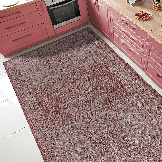 Keen Home Design Terrace Outdoor Area Rug - 10x14 Washable Indoor/Outdoor Rug for Patio, Kitchen, Balcony, Beach, Garden, Deck and Porch, Size: 10'x14'
