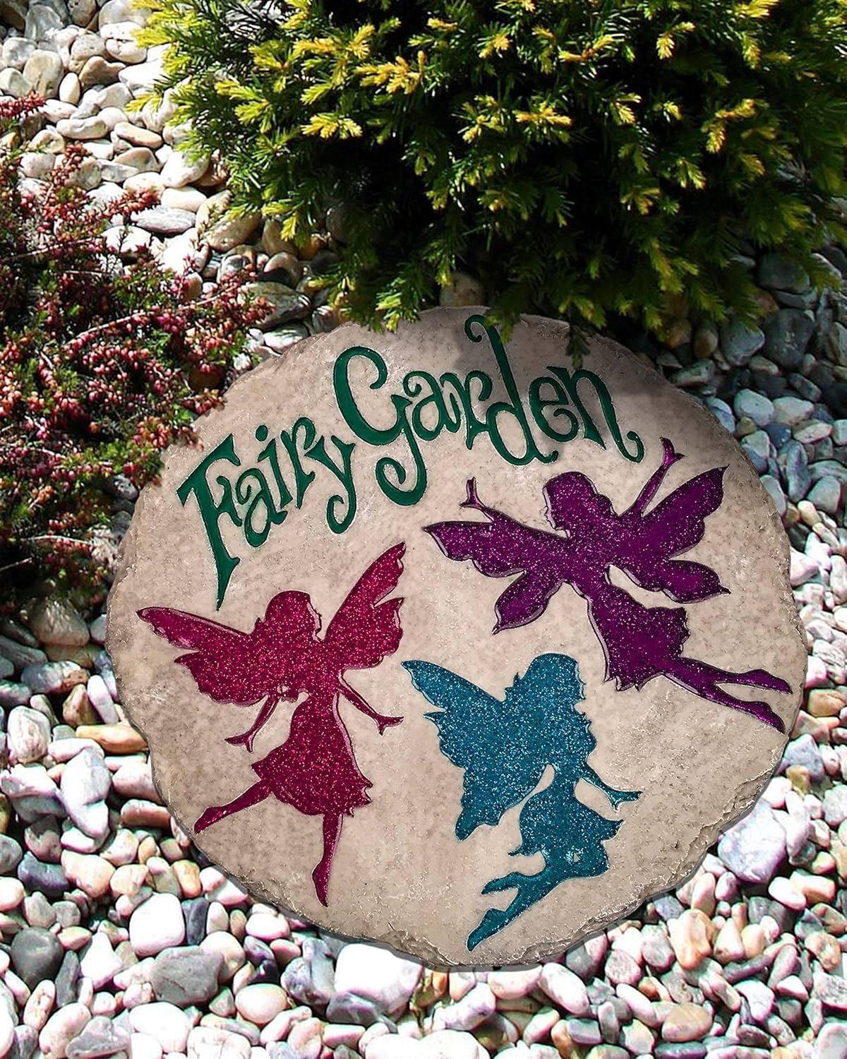 Spoontiques - Garden Décor - No Longer by My Side Stepping Stone - Decorative Stone for Garden, 9.63" Diameter