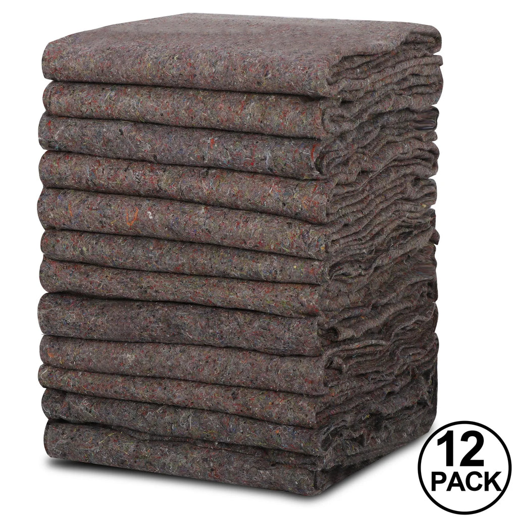 12 Pack Heavy Duty Moving Blankets 54” x 72” Shipping Furniture Protection Pads