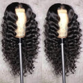 Deep Wave Human Hair Wig 13x4 Lace Front Wig For Women 200% Density Pre-Plucked With Baby Hair Transparent Lace Wig 22 Inch