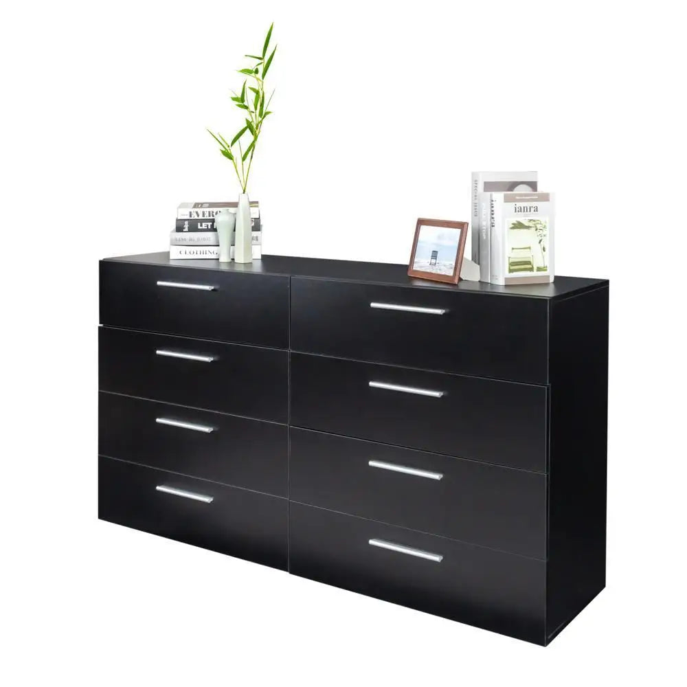 Wood 4 / 8 Drawer Dresser Bedroom Furniture Chest of Double Drawers Cabinet