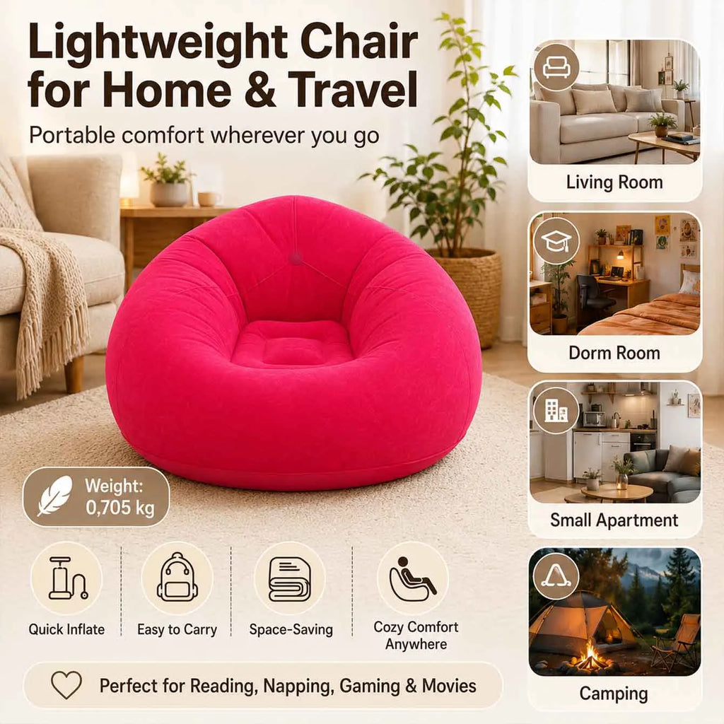 1PC Inflatable Bean Bag Chairs Outdoor Blow Up Camping Chairs