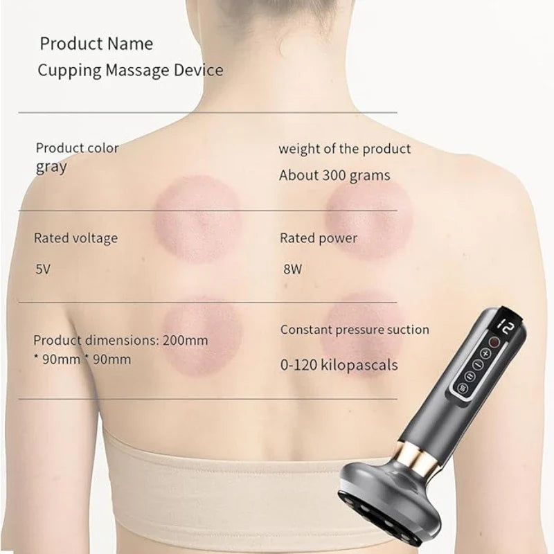 Back Vacuum Cupping Massager With USB Power And 12 Levels