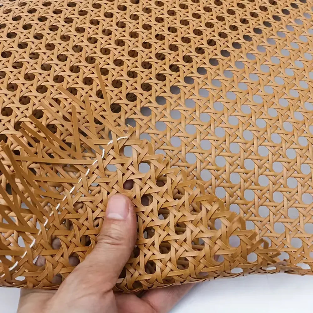 Plastic Rattan Webbing Roll, Handwoven Synthetic Poly Rattan, Faux Cane Mesh-Open Weave, for DIY Home Decor Projects