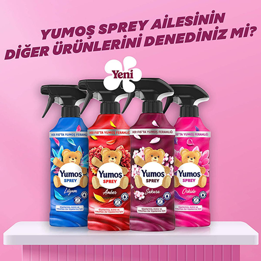 Yumoş Sakura Fabric and Home Fragrance Spray - Dermatologically Tested, Alcohol-Free, 15.22 fl oz