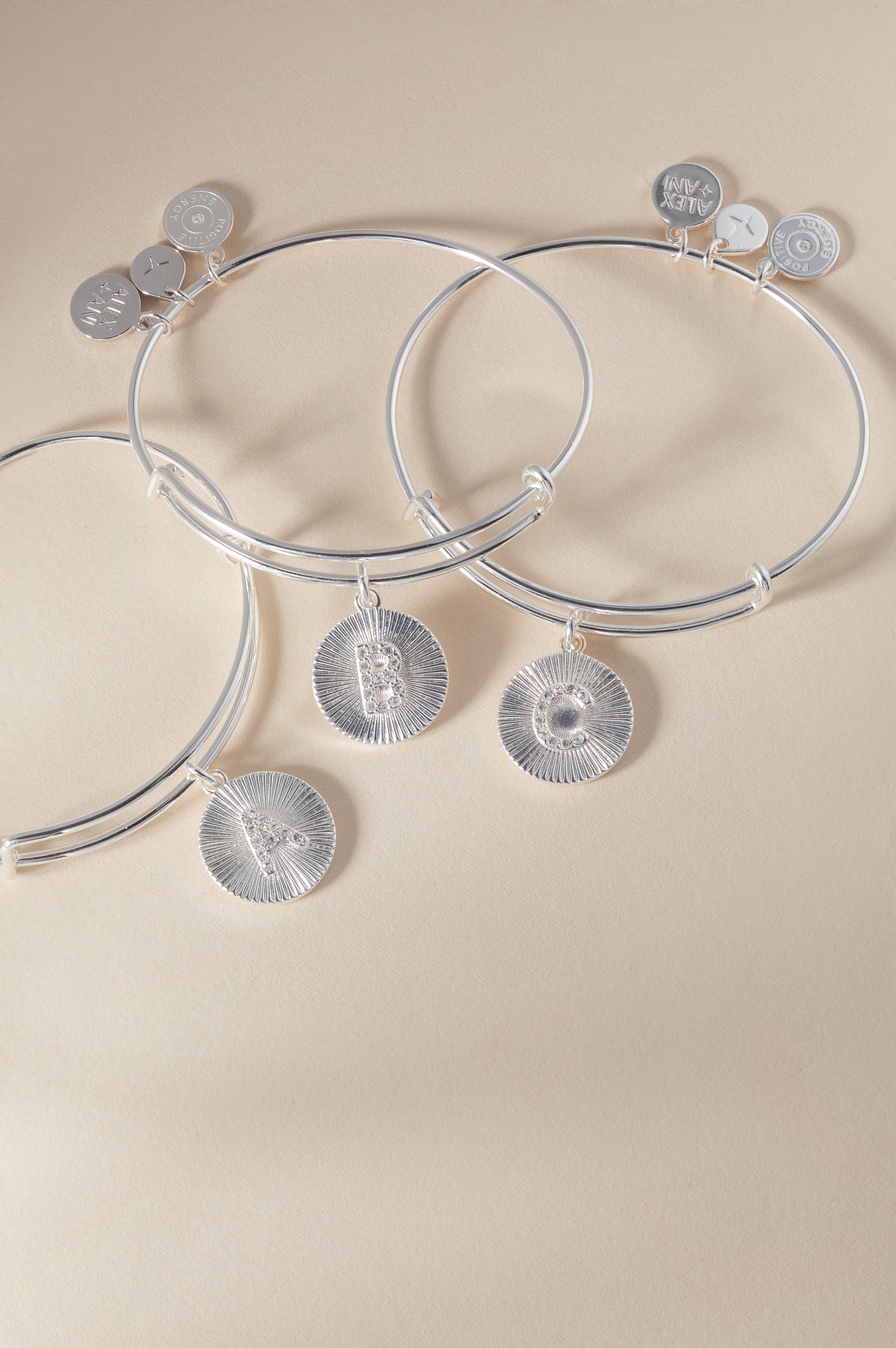 Initial B Pave Starburst Texture Bangle