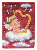 Angels with Harp Valentine's Garden Flag Mailbox Decorative Yard Banner Outside Patio Artwork for Flower Beds, Garden Size, Multicolor
