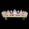 Teardrop Accented Marquise Stone Cluster Princess Tiara