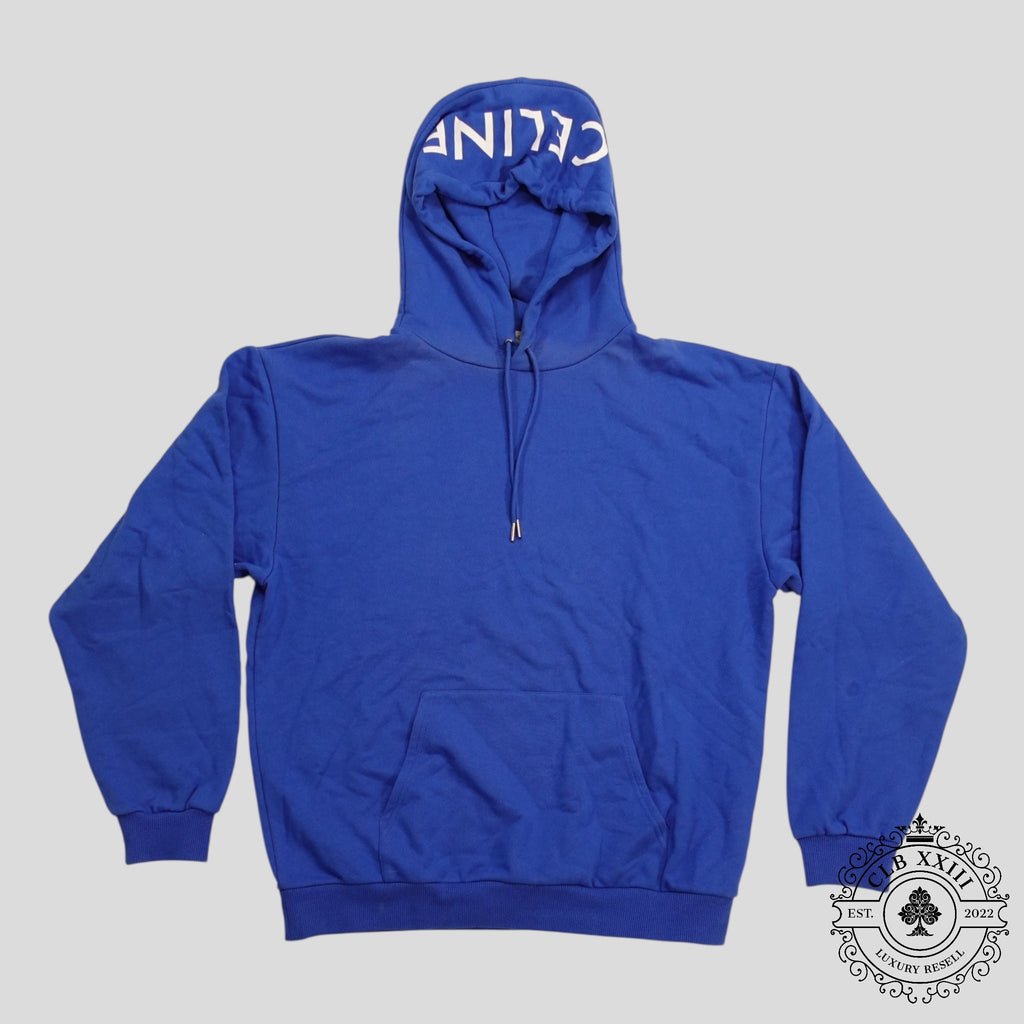Celine Hood Logo Hoodie in Blue