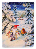 Christmas Gnome pulling a sled Garden Flag Mailbox Decorative Yard Banner Outside Patio Artwork for Flower Beds, Garden Size, Multicolor