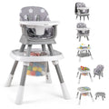 16-in-1 Baby High Chair with Activity Center and Booster Seat for Babies and Toddlers-Grey - Color: Gray
