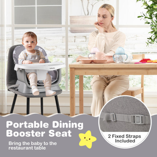 16-in-1 Baby High Chair with Activity Center and Booster Seat for Babies and Toddlers-Grey - Color: Gray