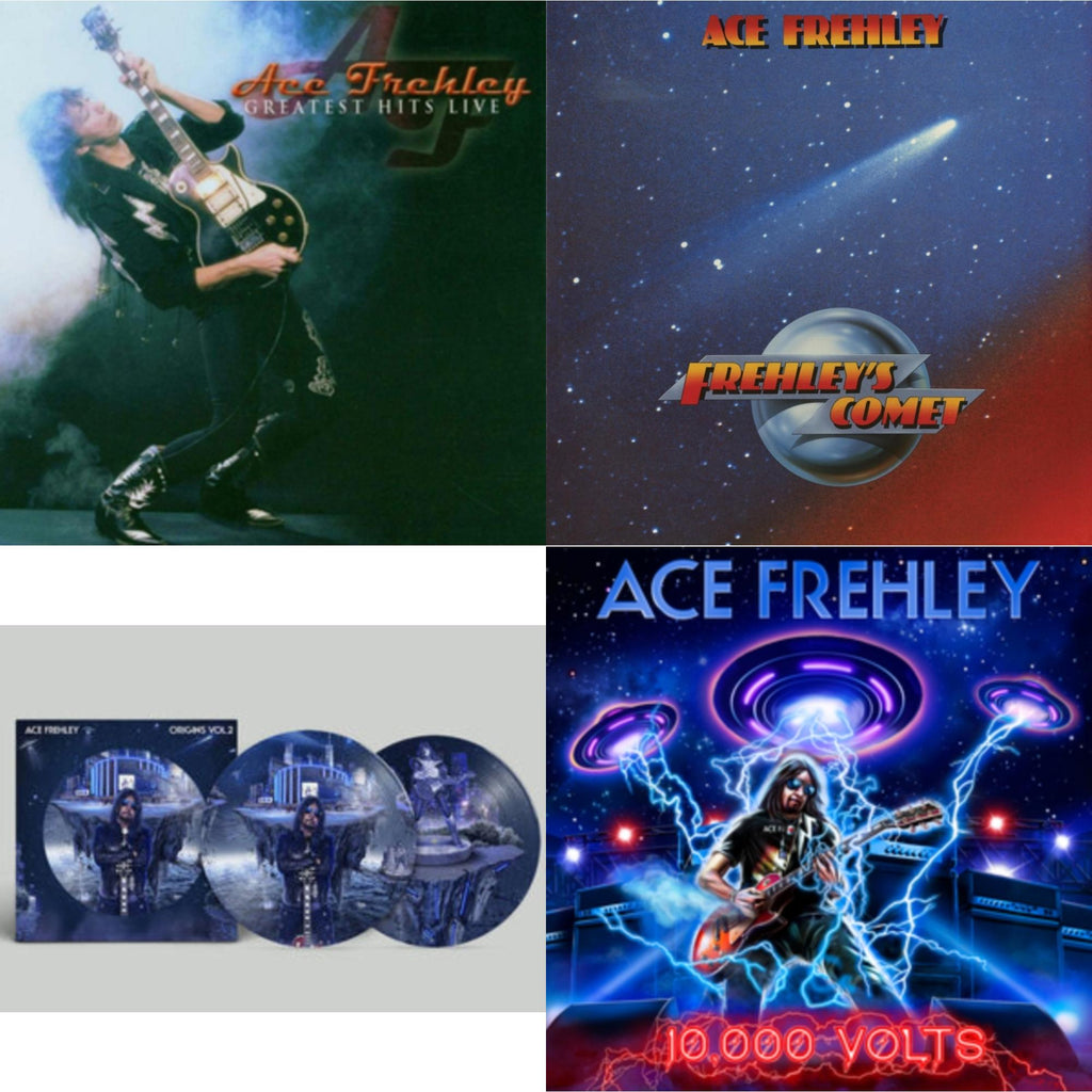 Greatest Hits Live & 10,000 Volts (Orange Tabby LP Vinyl) & Origins: Vol. 2 (Picture Disc) & Frehley's Comet (Red & Blue Hand Poured Effect LP Vinyl)