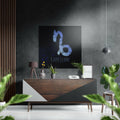 Blue Brushstroke Capricorn Star Sign Brushed Aluminium Dibond Wall Art