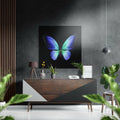Blue Green Butterfly Brushed Aluminium Dibond Wall Art