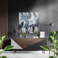 Blue Iris and Berry Botanical Brushed Aluminium Dibond Wall Art