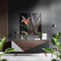 Moody Dark Orange Lily Bloom Brushed Aluminium Dibond Wall Art