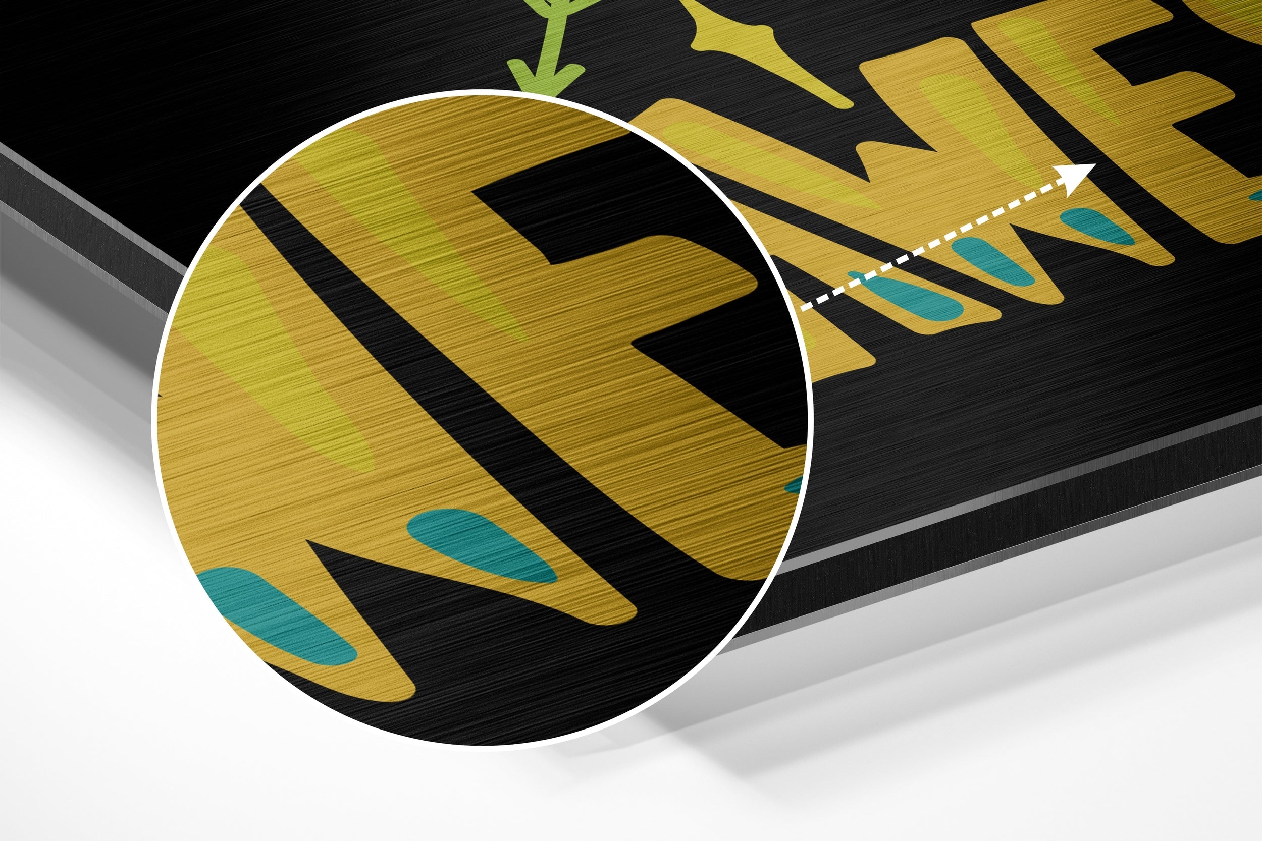 Yellow Eye Wake Up Be Awesome Poster Brushed Aluminium Dibond Wall Art
