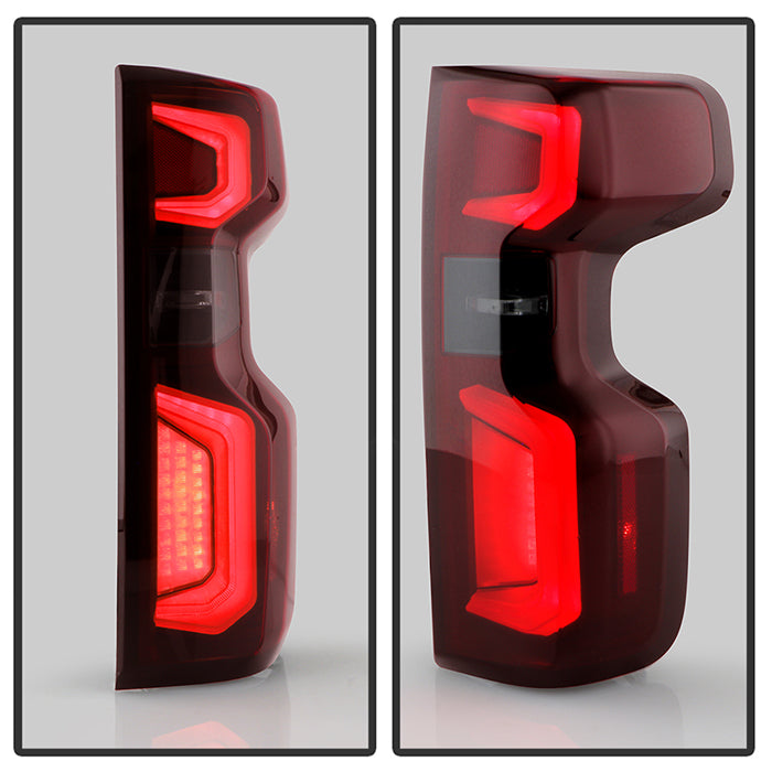 SPYDER 19-20 Chevy Silverado (For Factory Halogen Models) Light Bar LED Tail Light - Red Smoked 9050541
