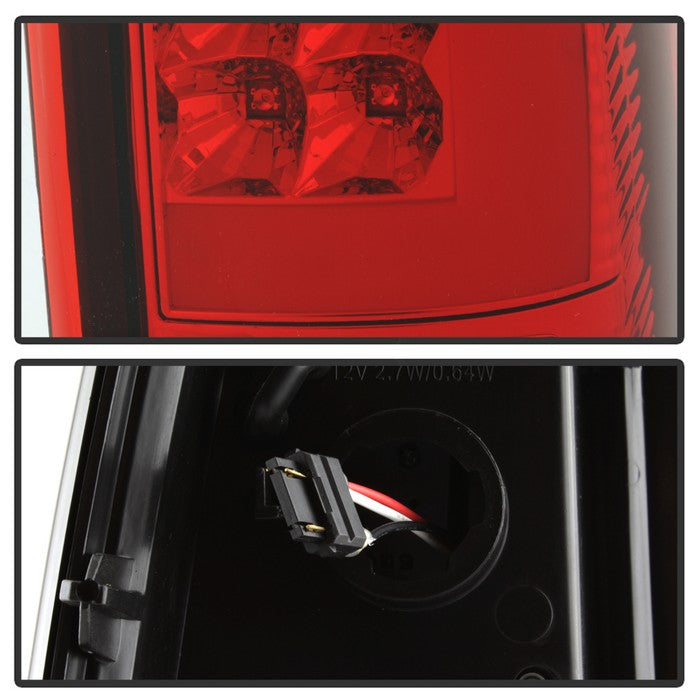SPYDER xTune 99-02 Chevy Silverado 1500 Light Bar Style LED Tail Lights - Red Clear (ALT-JH-CS99-LBLED-RC) 9036804