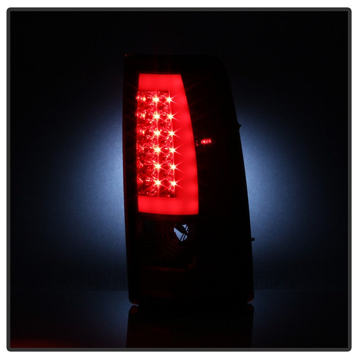 SPYDER xTune 99-02 Chevy Silverado 1500 Light Bar Style LED Tail Lights - Red Clear (ALT-JH-CS99-LBLED-RC) 9036804