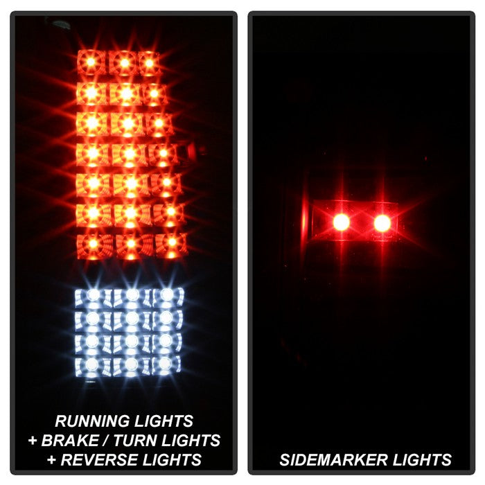 SPYDER xTune 99-02 Chevy Silverado 1500/2500 (w/o Stepside) LED Tail Lights - Black (ALT-JH-CSIL99-CS-BK) 9037610