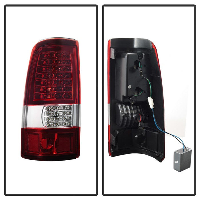 SPYDER xTune 99-02 Chevy Silverado 1500 (w/o Stepside) LED Tail Lights - Red Clear (ALT-JH-CSIL99-CS-RC) 9037627
