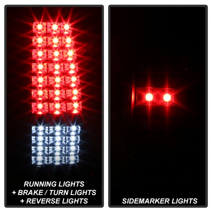 SPYDER xTune 99-02 Chevy Silverado 1500/2500 (w/o Stepside) LED Tail Lights - Blk (ALT-JH-CSIL99-LED-BK) 9037597