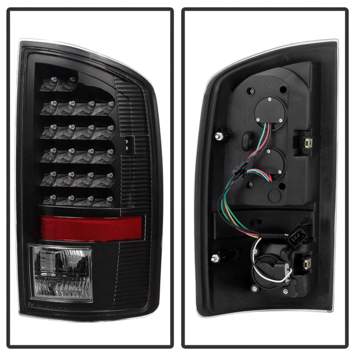 SPYDER Xtune Dodge Ram 02-06 1500 LED Tail Light w/ LED 3rd Brake Lamps- Black ALT-JH-DR02-LED-SET-BK 9032769