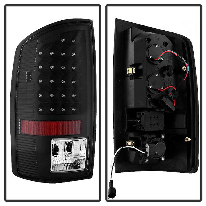 SPYDER Xtune Dodge Ram 07-08 1500 LED Tail Lights w/ LED 3rd Brake Lamps- Black ALT-JH-DR07-LED-SET-BK 9032790